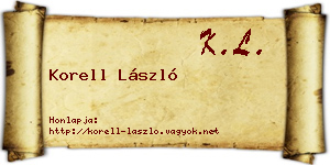 Korell László névjegykártya