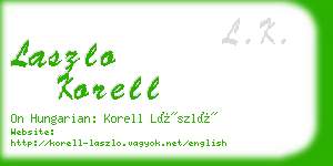 laszlo korell business card